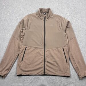 REI CO-OP Swiftland Jacket Mens Large Tall Brown Full Zip Insulated Running Gorp